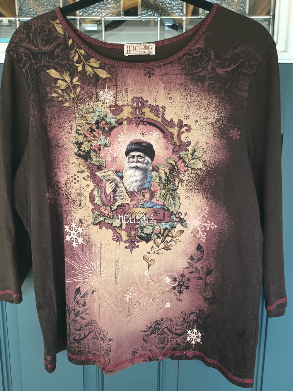 Vintage-Inspired Holiday Tunic by Blue Canyon Sz 1X